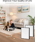 Elnuliros Premium Replacement Filter Compatible with AirDoctor AD3000 Air Cleaner Purifier, Not for AD3500 Version, Include 2 High-Performance Filters, Part # ADF3001, ADF3002
