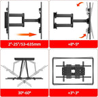 HILLPORT 98 100 TV Wall Mount 86 90 110 120 inch Full Motion Ultrathin Bracket Large Screen Heavy Duty Led Adjustable Articulating Stand Max vesa 900x600mm Load 220 lbs D10