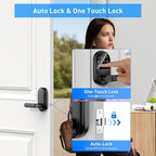 Smart keypad Door Lock with Handle，Fingerprint Keyless Entry Digital Lock with Built-in doorbell for Front Door,Bedroom,biometric Door knob