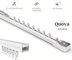 Quoya Smart Electric Curtain Track AT5810【Up to 3m(118in) - Motorised and Adjustable 】, with Automated Rail Motor with App, Voice, Remote Control, Compatible with Alexa, Google and Siri