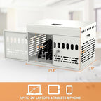 12-Device Charging Cabinet -Lockable Charging Station for iPad, Chromebook,Laptop&Tablet- American Style Charging Cabinet with Cord Management Ideal for Classrooms & Offices (Grayish White)