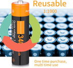 XONBDNOX 3400 mah High Capacity Rechargeable Battery Case 4 Pack-with for Toy Cars,Small Electronic,Devices,headlamps, flashlights, Cameras,etc.