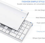 Wireless Keyboard and Mouse, Vssoplor 2.4GHz Rechargeable Compact Quiet Full-Size Keyboard and Mouse Combo with Nano USB Receiver for Windows, Laptop, PC, Notebook-White Silver
