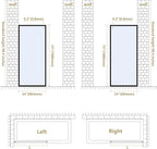 Bathroom Fixed Glass Shower Wall Panels, 34 in W x 74 in H Framed Tempered Shower Glass Panel for Open Walk-in Bathroom and Bathtub, Clear Glass Shower Panel with Matte Brushed Gold Finish