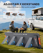 SOLUPUP 200 Watt Portable Solar Panel for Power Station, 24% High Efficiency Foldable Solar Charger with 4 Kickstands, IP66 Waterproof Solar Panels with MC4 & USB Outputs for Trip RV Camping Off Grid