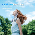 Neck Fan - Portable Neck Fan with Neck Support, 5 Speeds, All Around Airflow, Hand-free Bladeless Personal Cooling Fans, Rechargeable Wearable Fan for Outdoor and Indoor, Festival Gifts for Men Women