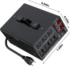 8000W Voltage Converter Transformer(110V to 220V or 220V to 110V) Step Up/Down Converter 110/120 Volt - 220/240 Volt w/US Power Cord,Circuit Breaker Protection, LCD Screen Display