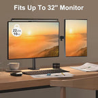 Dual Monitor Desk Mount Easily Set Up，Fully Adjustable Monitor Mount for 2 Monitors Up to 32 Inch,Heavy Duty Dual Monitor Stand Holds up to 22 LBS