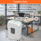 Bonsaii High Security Shredding Paper Shredder, 6-Sheet Cross-Cut, Credit Card Shredder, Home Office, Handle for Document, Mail, Staple, 3.4 Gal Wastebasket, White & Blue