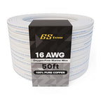 GS Power 50 Ft Duplex Marine Wire, 16 Gauge Wire, Oxygen-Free Tinned Copper 16 AWG Electrical Boat Wiring, Sheathed Copper Marine Grade Electrical Cable for Boat Automotive RV Camper Trailer