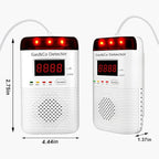 2 in 1 Gas and Carbon Monoxide Detector Plug in with Long Power Cord 85db Alarm Digital Display for Home Kitchen Basement Garage No Drill Wall Mount Installation