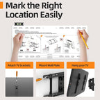 IWORKBORAD 42-86 '' Full Motion TV Wall Mount 24 Inch Studs, Heavy Duty TV Mount 24 inch Studs, Swivel Tilt Extension Level, up to 110 lbs & 600x400mm VESA