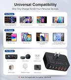 Fast Charger Block, GaN 6 Port USB C Charging Station Hub Cube, 100W Multiport Type C Wall Charger Power Strip Plug with PD 3.0+QC for iPhone 13 14 15 16 17 Pro Max XR XS 8 7, Samsung, iPad, Table