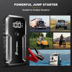 POPDEER Car Battery Jump Starter, 3000A Jump Box (All Gas/ 8.0L Diesel), 12V Car Battery Charger with Dual USB Quick Charge and DC Output, Portable Jump Starter with LED Flashlight