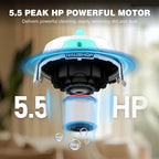 HAUSHOF 4 Gallon 5.5 Peak HP Wet/Dry Vacuum Upholstery Cleaner, Portable Shop Vacuum with 1-1/4 Inch Diameter x 5 Foot Hose, 13 Foot Cord, Ideal for Home, Workshop, and Garage Cleaning