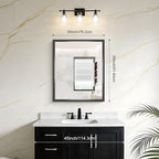 Black Bathroom Mirror, 36 x 30 Inch Brushed Black Rectangle Mirrors for Wall, 0.6" Thickened Deep Frame Mirrors for Over Sinks, Shatterproof Tempered Glass, Antirust, Horizontally or Vertically