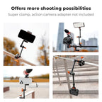 K&F CONCEPT 11" Magic Arm 1/4" Screw 360° Ball Heads Articulating Friction Camera Arm Mount for Monitor, LED Light, Webcam, Microphone, Camera Cage