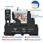 12 Pcs 8Amp Mini Relay Switch UL Listed DPDT with Test Button 24VDC 8Pin Socket Base with Indicator Light Relay Tester