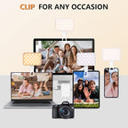 BANSINE Portable LED Photo Light - USB-Rechargeable, Up to 6500K Color Temperature for Selfie, Zoom Conference, Video, Makeup