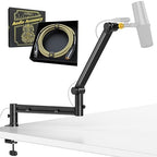 AA AUDIO ACCESSORY Low Profile Mic Boom Arm with Gold Series Star Quad XLR Cables 10ft