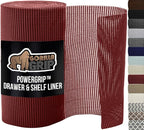 GORILLA GRIP powerGRIP Drawer Shelf and Cabinet Liner, Thick Strong Hold, Non-Adhesive Liners Protect Kitchen Cabinets and Cupboard, Bathroom Drawers, Easy Install, Breathable Mat, 17.5" x30', Red