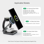 Bonola Wireless Charger for Samsung: Magnetic 3 in 1 Wireless Charging Station for Samsung S25 S24 Ultra S23 S22 S21, Aluminum Alloy Charger Dock Stand for Galaxy Watch Ultra/7/6/5/4, Buds 2/2 Pro