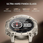 Smart Watch for Men, with GPS, Offline Maps, Heart Rate, Blood Oxygen, Stress, Sleep Monitor, 178 Sports Modes, 5ATM Waterproof Round Watch, 1.43-inch AMOLED Display, Compatible Android and iOS Khaki