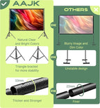 AAJK 120in Projector Screen with Stand,Portable 16:9 4K HD Indoor Outdoor Projection Screen with Wrinkle-Free Design, Ideal for Home Theater and Backyard Cinema – Includes Carry Bag