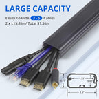 ZhiYo TV Cord Cover for Wall, 31.5 inch Cable Concealer, Cord Hider for Wall Mounted TV, Paintable Wall Cable Cover to Hide Wires, Grey Cable Raceway Kit, 2X L15.8in W1.5in H0.75in