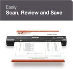 Epson Workforce ES-60W Wireless Portable Sheet-fed Document Scanner for PC and Mac 10.7" x 1.9" x 1.4"