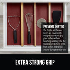 GORILLA GRIP powerGRIP Drawer Shelf and Cabinet Liner, Thick Strong Hold, Non-Adhesive Liners Protect Kitchen Cabinets and Cupboard, Bathroom Drawers, Easy Install, Breathable Mat, 17.5" x20', Red