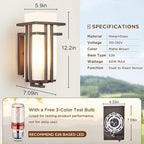 EERU Oil Rubbed Bronze Porch Light Dusk to Dawn Outdoor Sconce Matte Brown Wall Lantern with Frosted Glass Outside House Lighting Waterproof Exterior Light Fixture for Patio Yards Garage Front Door