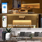 BTF-LIGHTING SP530E WiFi Alexa Bluetooth Controller 4 Zones 2.4GHz Dimming RF RB1 Remote Kit Support FCOB COB SMD PWM or SPI Single Color LED Strip WS2811 IC etc DC5V DC12V DC24V