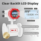 Electromagnetic Flow Meter,High-Precision Industrial Flowmeter Digital Display IP65 Protection 4-20mA Output Pipe Sensor for Wastewater, Sewage, and Seawater（DN100)