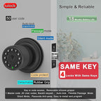 iulock Smart Door Knob with Keypad and Key,Keyless Entry Door Lock with Rubber Grip, Auto Lock,50 User Code,Waterproof, Easy to Install and Program for Bedroom (Matte Black Same Key 4 Pack)