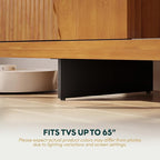 Bme Trapeze TV Stand for Living Room – Wooden Media Console with Storage, Metal Legs, Large Teak Brown TV Stand for Stylish Home Entertainment Setup