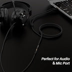 Kxable Headphone Splitter for Computer, 3.5mm Female to Dual 3.5mm Male Audio Splitter Cable, Stereo Jack Earphones Headset to PC Laptop Adapter, 1/8inch 2-in-1 Y Separator Aux Dongle Converters, 1FT