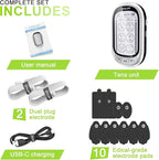 Dual Channel TENS EMS Unit Large Screen 24 Modes 36 Levels Intensity Muscle Stimulator, Rechargeable Electric Pulse Massager TENS Machine for Lower Back Neck Shoulder Pain Relief with 10 Pads