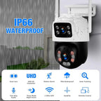 Fuers Wireless Security Camera System, 5MP 8CH NVR with 1TB HDD, 4Pcs 3MP Dual Lens WiFi Cameras Home Surveillance Outdoor Indoor, Motion Detection, Auto Tracking,2-Way Audio,Color Night Vision