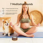 Tibetan Meditation Singing Bowl Machine - 7 Singing Bowls Sounds, Crystal Healing, Chakra Healing, Mindfulness and Stress Relief Timer and Memory Features for Women/Men