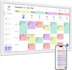 27 Inch Smart Digital Calendar Max, Wall Mountable Electronic Family Planner with Touchscreen, 1920 * 1080 IPS Display for Home & Office, Chore Chart & Event Sync White Gifts for Women