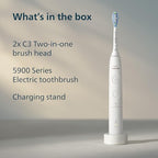 Philips Sonicare 5900 Series Electric Toothbrush - Next-Generation Sonicare Technology, Pressure Sensor, 6 Brushing Settings, SmarTimer, BrushPacer, 21-Day Runtime, White, Model HX7130/02