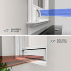 Vornado TRANSOM Window Fan with 4 Speeds, Remote Control, Reversible Exhaust Mode, Weather Resistant Case, Whole Room, Ice White