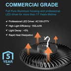 Lightdot 4Pack 150W Smart LED High Bay Lights 22500lm UFO High Bay LED Shop Light with Motion Sensor AC100-277V UFO Lights with The Most Advanced Heat Dissipation for 16-30FT Height