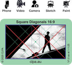 CLPA Basic Photographic Viewfinder Set: Rule of Thirds, Square Diagonals, Vanishing Point & Golden Triangle for Art, Photography, & Video