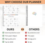 ADHD Cleaning Planner‌, Cleaning Plan Schedule and Checklist‌ for Adults and Teens, Adhd Cleaning and Organizing Planner, Daily Weekly Monthly Checklist for Home, Reusable ‌DIY Household Cleaning Planner‌