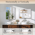 Silver Bathroom Mirror for Wall, 18x24 Inch Rectangle Mirror with Metal Frame, Modern Vanity Mirrors for Bathroom Living Room, Entryway Hangs Horizontal or Vertical