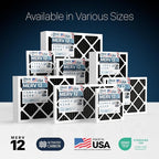 BNX TruFilter 20x20x1 MERV 12 Odor Defense (2-Pack) AC Furnace Air Filter with Activated Carbon - MADE IN USA - Pleated Air Conditioner HVAC AC Furnace Filters - Removes Odor, Mold, Bacteria, Smoke