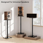ELIVED Universal Speaker Stand Pair, 31 Inch Height Bookshelf Speaker Stands for Satellite Speaker Large Speaker Up to 22 lbs, Surround Sound Speaker Stand with Cable Management, Black, YD5022