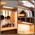 24" 4Pack Hardwired Under Cabinet LED Light Plug in, 16W 1200LM, 3CCT (3000K/4000K/5000K), Rotatable 45°, Connect Up to 10 Fixtures, Under Counter Lights Linkable for Kitchens and Offices